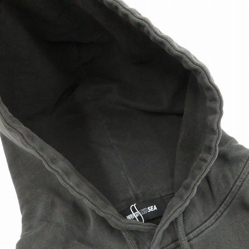 WIND AND SEA | ウィンダンシーウインダンシー PALM TREE PACHWORK HOODED SWEAT SHIRT パーカー WDS-O-PTR-26-Q2-CS-01 ブラック サイズ：L【瀬戸大橋店】