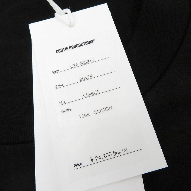 COOTIE | クーティー Spanish Pima Boxy L/S Tee 長袖Ｔシャツ CTE-26S311 ブラック サイズ：XL【瀬戸大橋店】