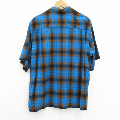 WACKOMARIA | ワコマリア OMBRE CHECK OPEN COLLAR SHIRT S/S 半袖シャツ 26SS-WMS-OC10 ブルー サイズ：L【瀬戸大橋店】