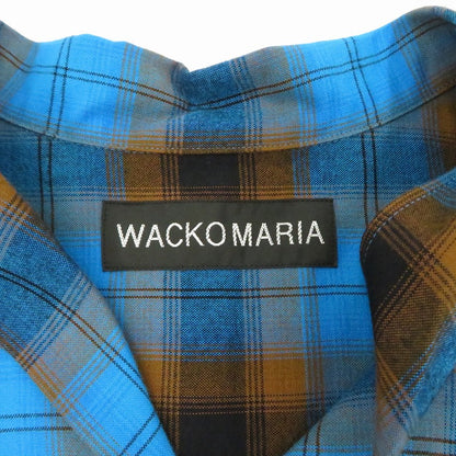 WACKOMARIA | ワコマリア OMBRE CHECK OPEN COLLAR SHIRT S/S 半袖シャツ 26SS-WMS-OC10 ブルー サイズ：L【瀬戸大橋店】
