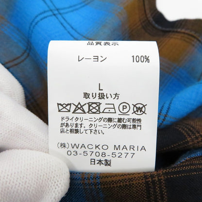 WACKOMARIA | ワコマリア OMBRE CHECK OPEN COLLAR SHIRT S/S 半袖シャツ 26SS-WMS-OC10 ブルー サイズ：L【瀬戸大橋店】
