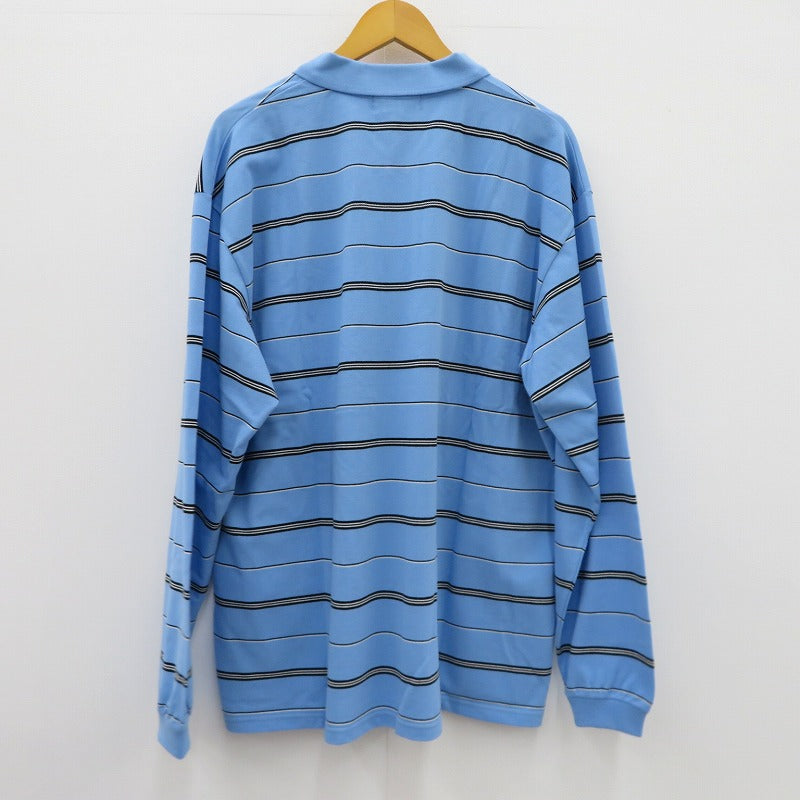 COOTIE | クーティー Moss Stitch Border L/S Polo ポロシャツ CTE-26S327 ブルー サイズ：L【瀬戸大橋店】
