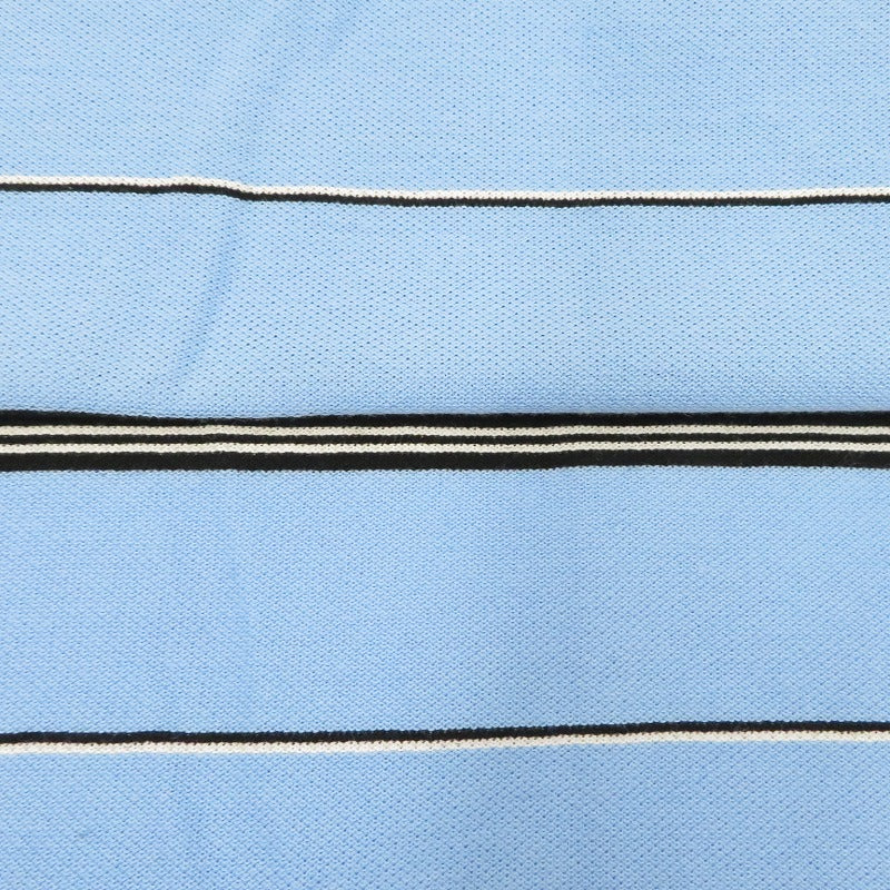 COOTIE | クーティー Moss Stitch Border L/S Polo ポロシャツ CTE-26S327 ブルー サイズ：L【瀬戸大橋店】