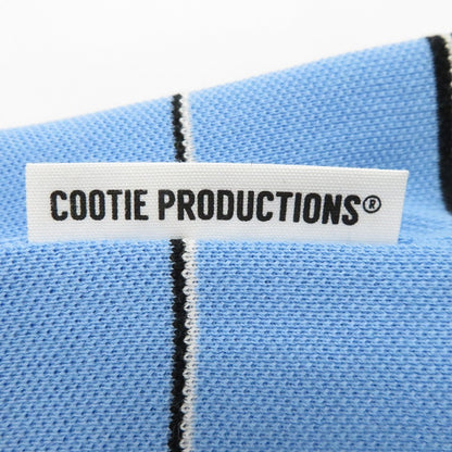 COOTIE | クーティー Moss Stitch Border L/S Polo ポロシャツ CTE-26S327 ブルー サイズ：L【瀬戸大橋店】
