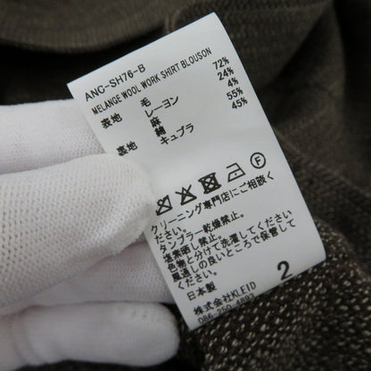 MELANGE WOOL WORK SHIRT BLOUSON ブルゾン ANC-SH76-B ブラウン サイズ：2【瀬戸大橋店】