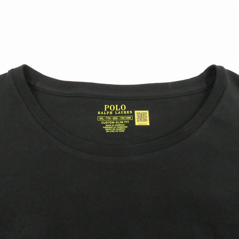 POLO RALPH LAUREN | ポロ・ラルフローレン CUSTOM SLIM FIT 半袖Ｔシャツ 710680785001 ブラック サイズ：XXL【瀬戸大橋店】