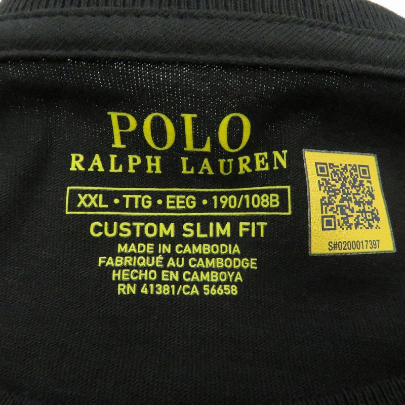 POLO RALPH LAUREN | ポロ・ラルフローレン CUSTOM SLIM FIT 半袖Ｔシャツ 710680785001 ブラック サイズ：XXL【瀬戸大橋店】