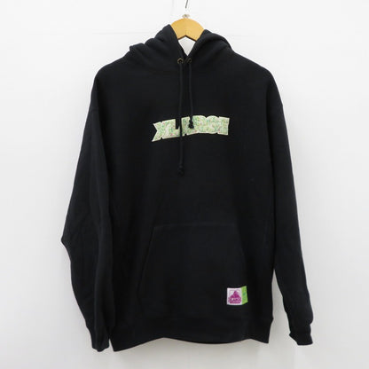 X-LARGE | エクストララージ Champion REVERSE WEAVE PULLOVER HOODED SWEATSHIRT パーカー ブラック サイズ：L【瀬戸大橋店】