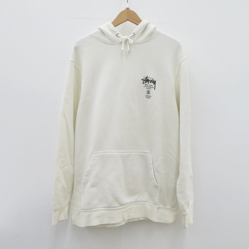 STUSSY | ステューシー パーカー WORLD TOUR HOODIE 長袖 ホワイト サイズ：M