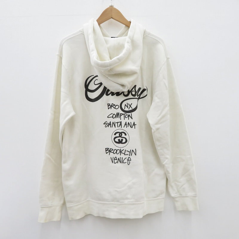 STUSSY | ステューシー パーカー WORLD TOUR HOODIE 長袖 ホワイト サイズ：M
