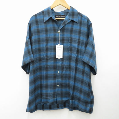 WACKOMARIA | ワコマリア OMBRE CHECK OPEN COLLAR SHIRT S/S 半袖シャツ 26SS-WMS-OC14 ブルー サイズ：XL