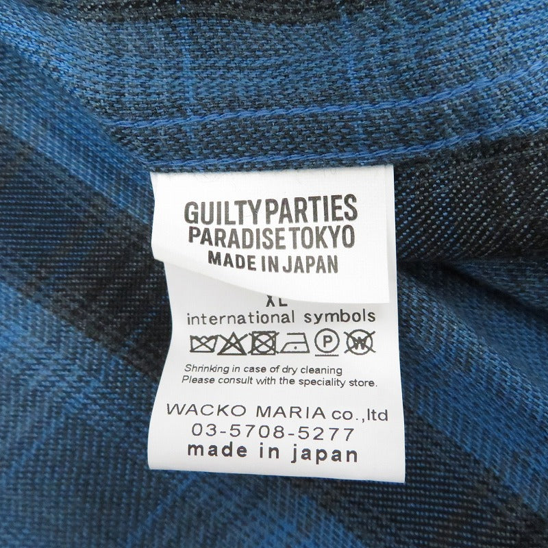 WACKOMARIA | ワコマリア OMBRE CHECK OPEN COLLAR SHIRT S/S 半袖シャツ 26SS-WMS-OC14 ブルー サイズ：XL