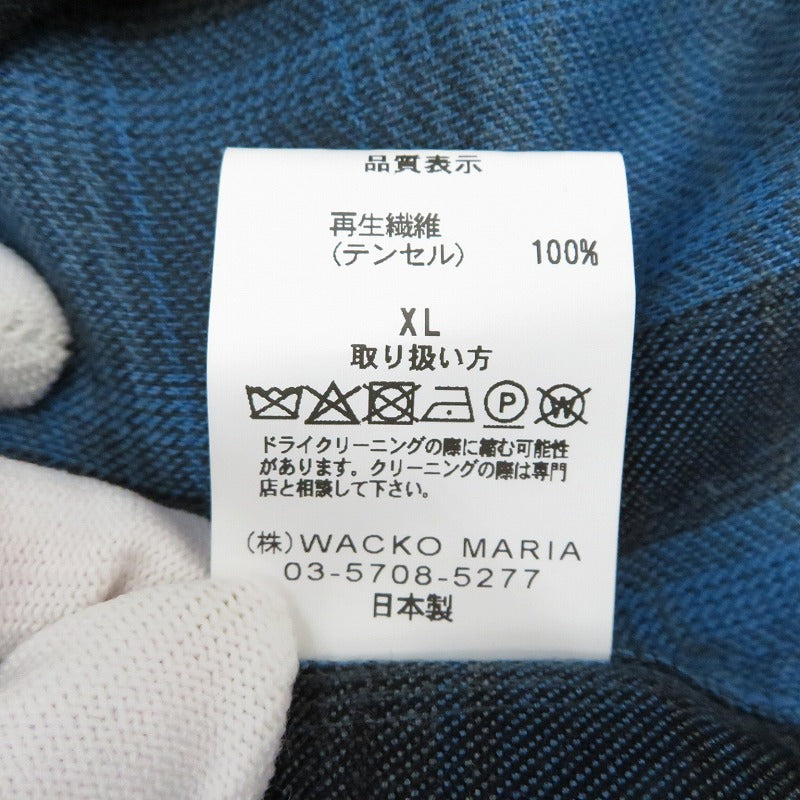 WACKOMARIA | ワコマリア OMBRE CHECK OPEN COLLAR SHIRT S/S 半袖シャツ 26SS-WMS-OC14 ブルー サイズ：XL