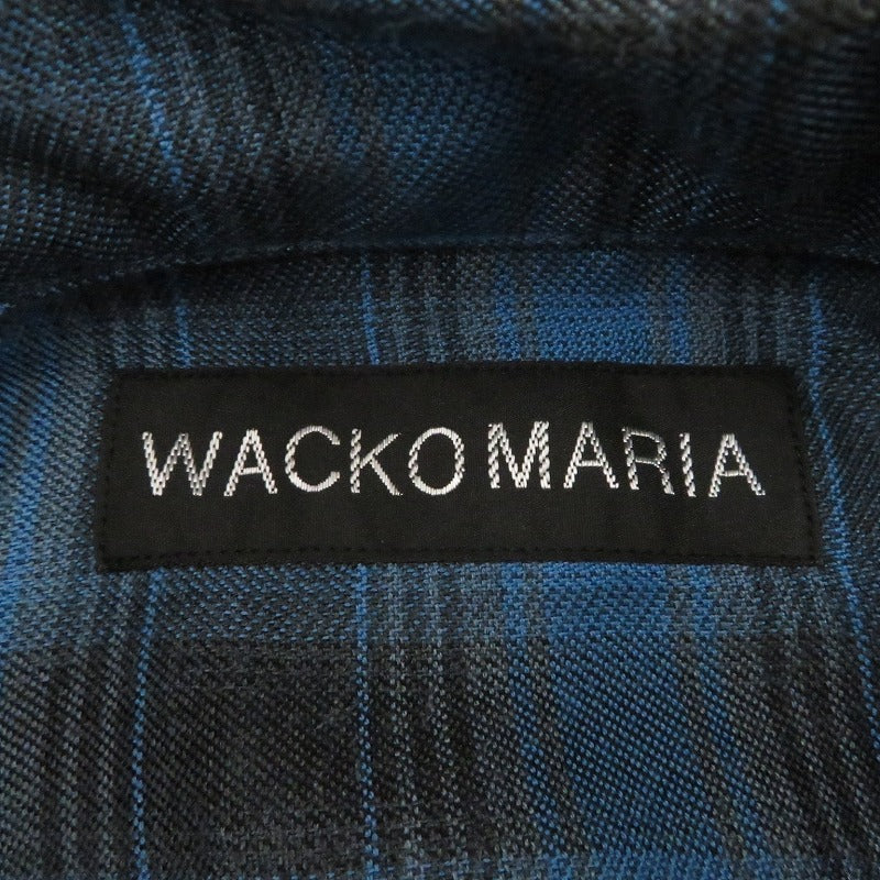 WACKOMARIA | ワコマリア OMBRE CHECK OPEN COLLAR SHIRT S/S 半袖シャツ 26SS-WMS-OC14 ブルー サイズ：XL
