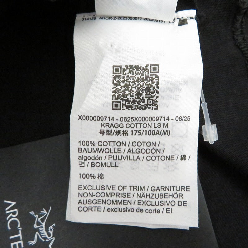 ARC'TERYX | アークテリクス Kragg Cotton LS M 長袖Ｔシャツ X00000971401 ブラック サイズ：M