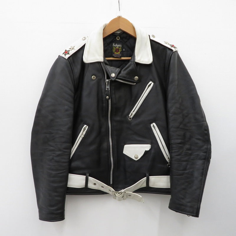 schott | ショット ﾜﾝｽﾀｰﾀﾞﾌﾞﾙﾗｲﾀﾞｰｽｼﾞｬｹｯﾄ ライダースジャケット ブラック サイズ：40