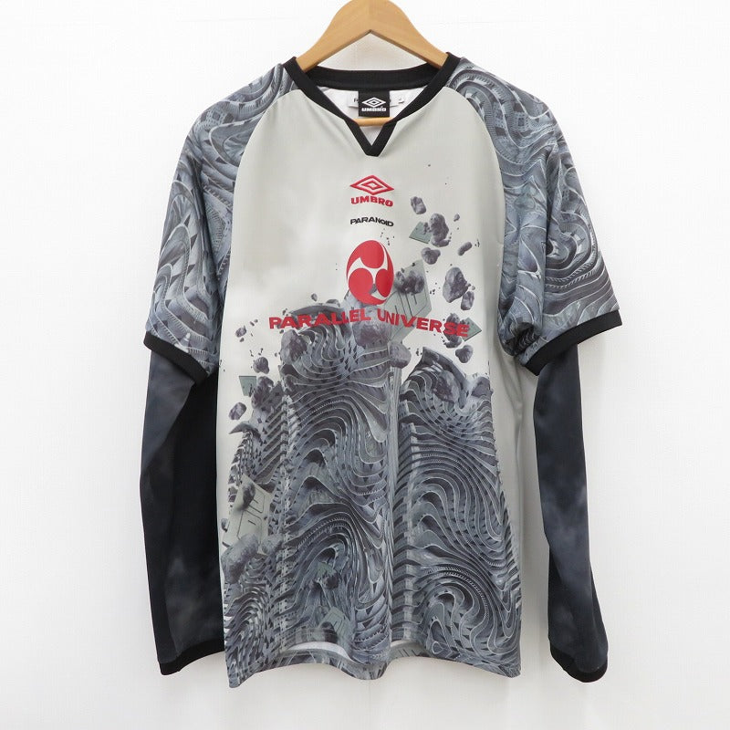 UMBRO | アンブロ ×PARANOID OVERLAP L/S GAME SHIRT 長袖Ｔシャツ グレー サイズ：L【瀬戸大橋店】