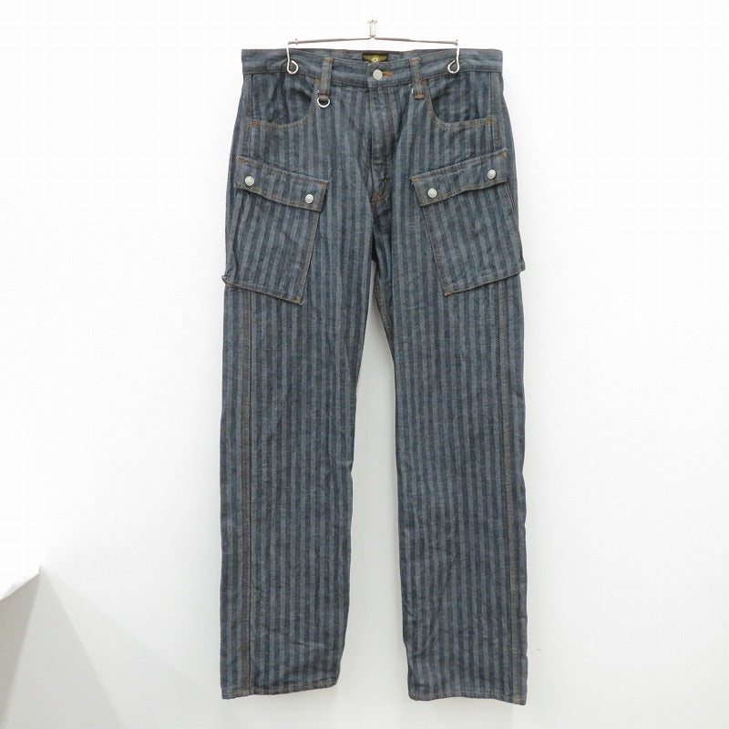児島ジーンズ | コジマジーンズ Herringbong Cargo Pants カーゴパンツ nb1127h ブルー サイズ：34【瀬戸大橋店】