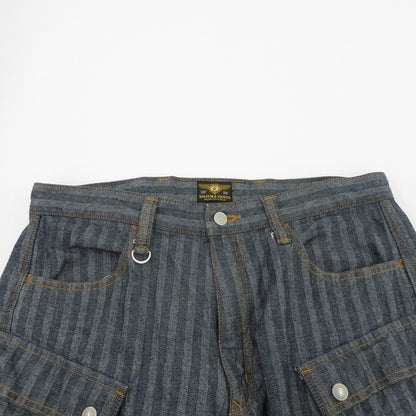 児島ジーンズ | コジマジーンズ Herringbong Cargo Pants カーゴパンツ nb1127h ブルー サイズ：34【瀬戸大橋店】