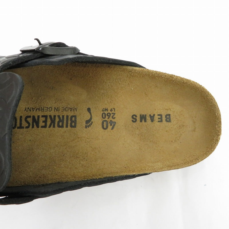 BIRKENSTOCK | ビルケンシュトック BEAMS【別注】BOSTON “BONE PATTERN” サンダル 11-33-0459-271 ブラック 26cm【瀬戸大橋店】