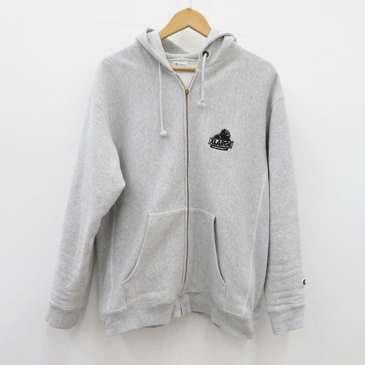【中古】X-LARGE | エクストララージ Champion REVERSE WEAVE ZIP UP HOODED SWEATSHIRT パーカー C8-C117 グレー サイズ：L【瀬戸大橋店】