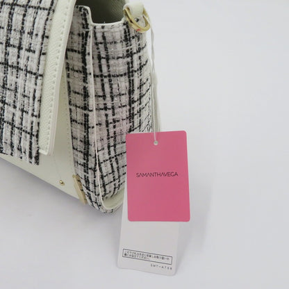 【中古】Samantha Vega | サマンサベガ ツイードダイヤカットショルダーバッグ ショルダーバッグ ホワイト【瀬戸大橋店】