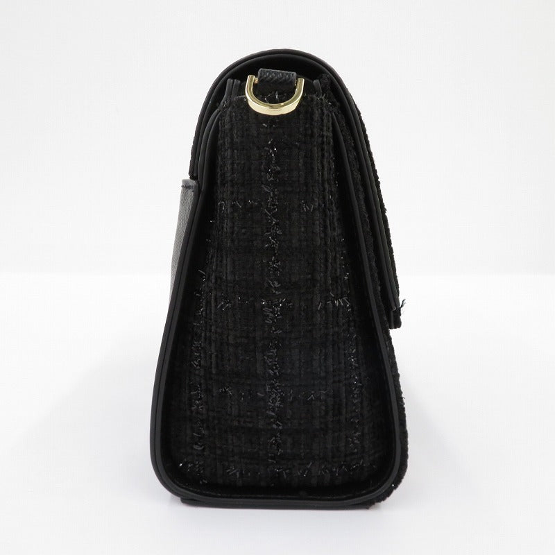 【中古】Samantha Vega | サマンサベガ ツイードダイヤカットショルダーバッグ ショルダーバッグ ブラック【瀬戸大橋店】