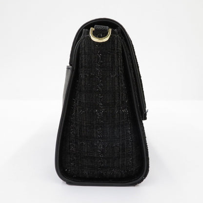 【中古】Samantha Vega | サマンサベガ ツイードダイヤカットショルダーバッグ ショルダーバッグ ブラック【瀬戸大橋店】