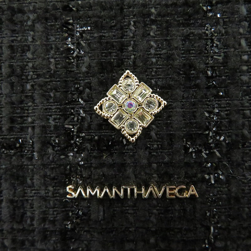 【中古】Samantha Vega | サマンサベガ ツイードダイヤカットショルダーバッグ ショルダーバッグ ブラック【瀬戸大橋店】