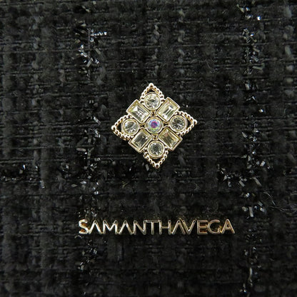 【中古】Samantha Vega | サマンサベガ ツイードダイヤカットショルダーバッグ ショルダーバッグ ブラック【瀬戸大橋店】