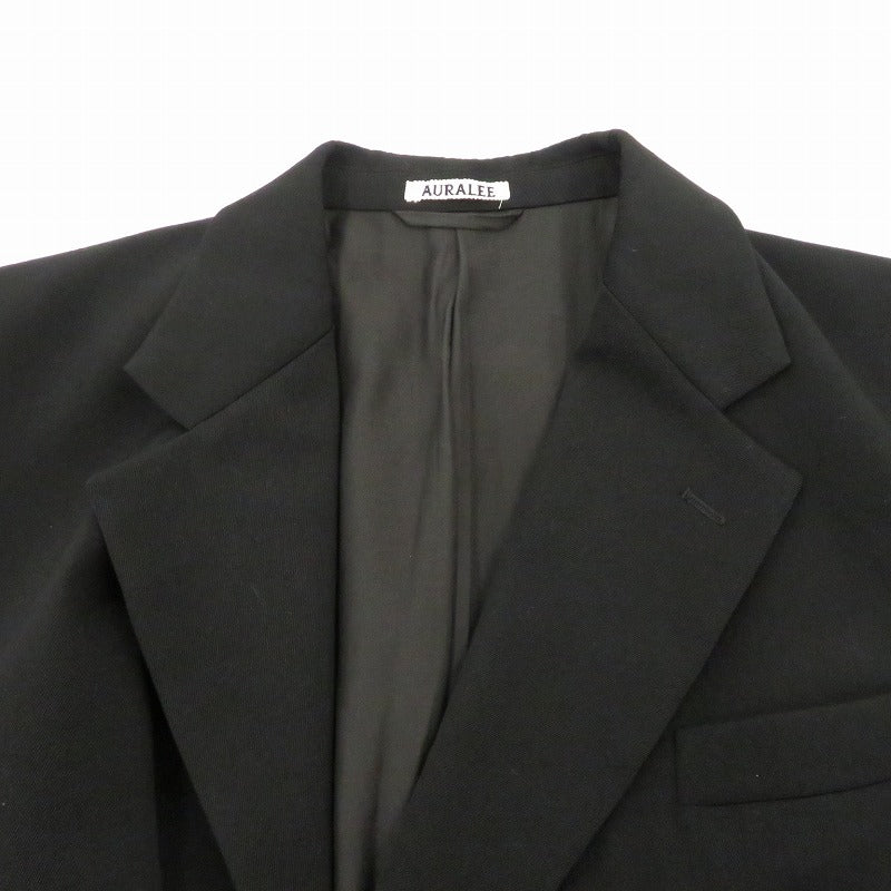 【中古】AURALEE | オーラリー WOOL MAX GABARDINE DOUBLE-BREASTED JACKET テーラードジャケット A20AJ01MG ブラック サイズ：3【瀬戸大橋店】