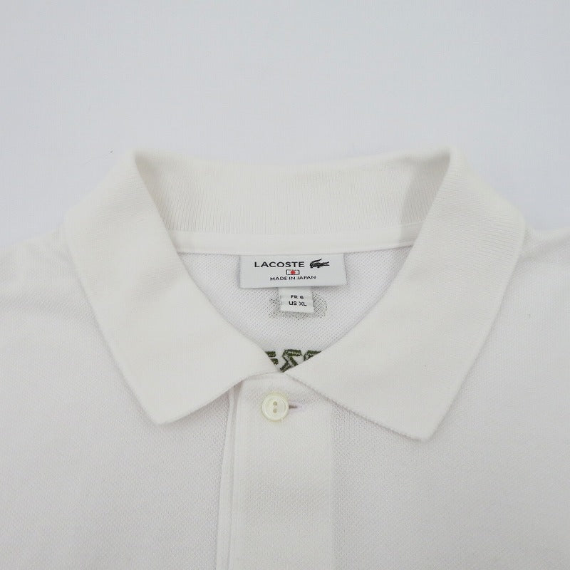 【中古】LACOSTE | ラコステ ×ｺﾞｼﾞﾗ ポロシャツ ホワイト サイズ：XL【瀬戸大橋店】