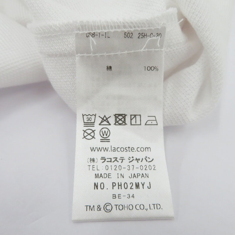 【中古】LACOSTE | ラコステ ×ｺﾞｼﾞﾗ ポロシャツ ホワイト サイズ：XL【瀬戸大橋店】