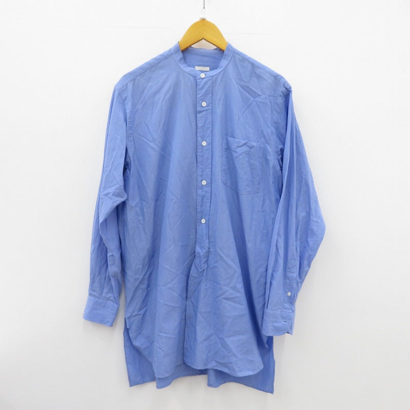 【中古】COMOLI | コモリ BAND COLLAR SHIRT 長袖シャツ T01-02002 ブルー サイズ：2【瀬戸大橋店】
