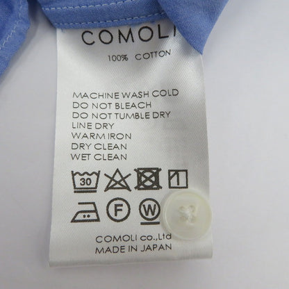 【中古】COMOLI | コモリ BAND COLLAR SHIRT 長袖シャツ T01-02002 ブルー サイズ：2【瀬戸大橋店】
