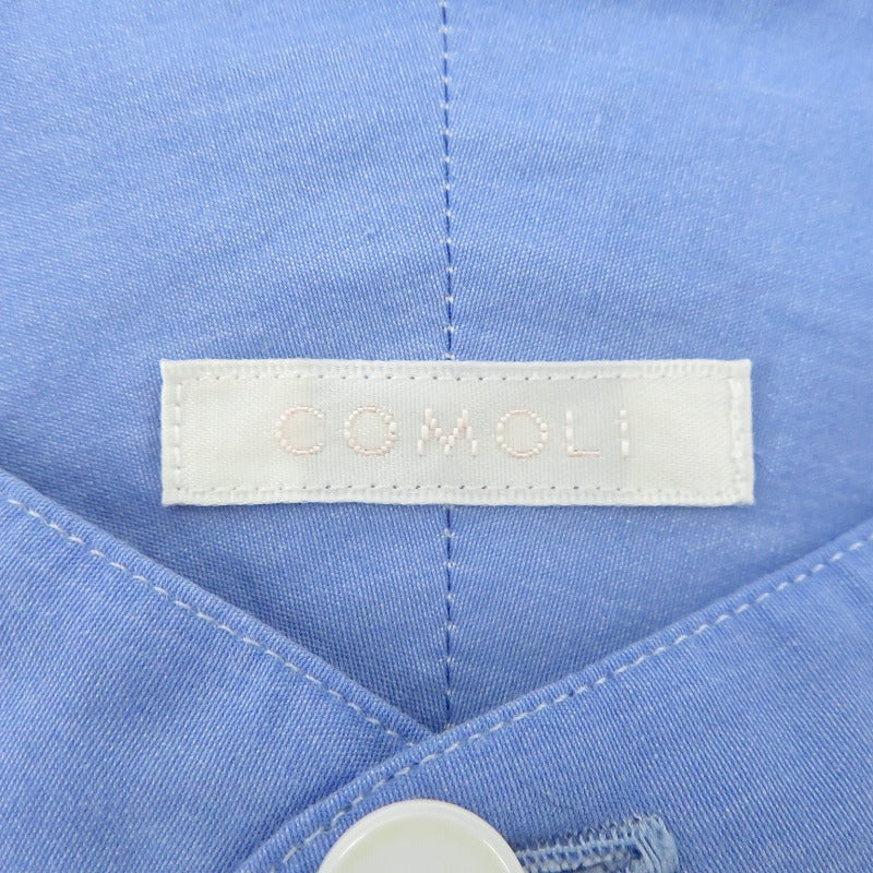 【中古】COMOLI | コモリ BAND COLLAR SHIRT 長袖シャツ T01-02002 ブルー サイズ：2【瀬戸大橋店】