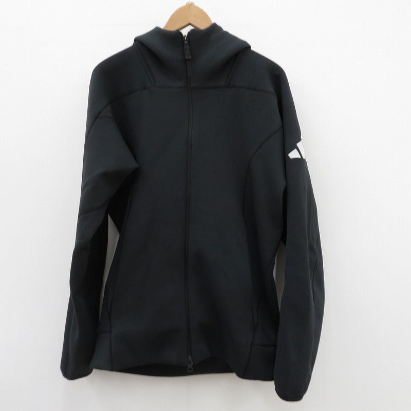 adidas | アディダス レギュラーフィットフルジップフーディー パーカー IX5654 ブラック サイズ：M【瀬戸大橋店】