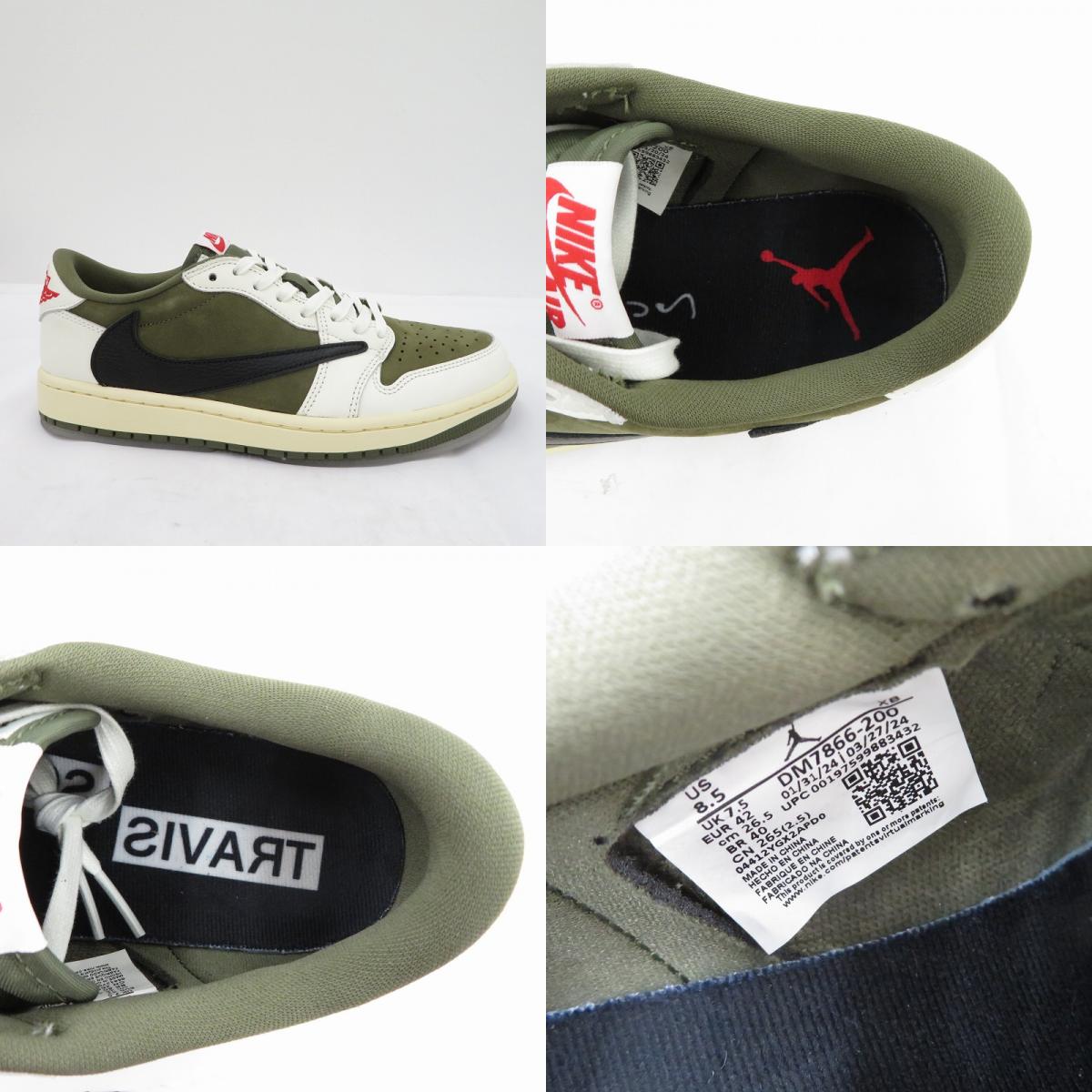 NIKE | ナイキ Travis Scott×AJ1 Low OG SP 'Reverse Olive' スニーカー DM7866-200 エアジョーダン カーキ 26.5cm【瀬戸大橋店】