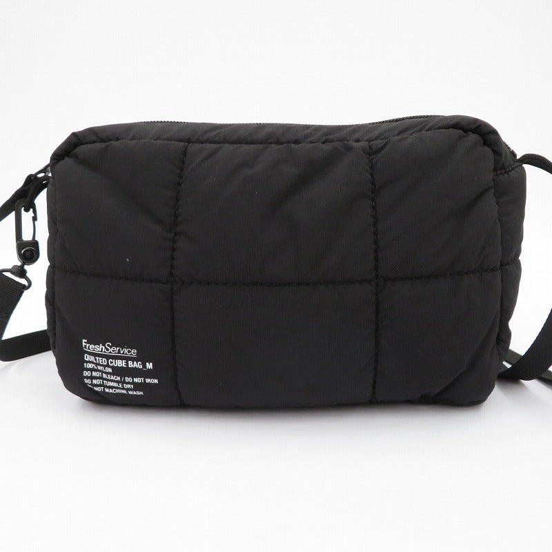 FreshService | フレッシュサービス QUILTED CUBE BAG_M ショルダーバッグ FSP243-90114B ブラック【瀬戸大橋店】