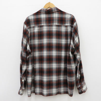 WACKOMARIA | ワコマリア OMBRE CHECK OPEN COLLAR SHIRT L/S 長袖シャツ 26SS-WMS-OC11 ブラウン サイズ：M【瀬戸大橋店】