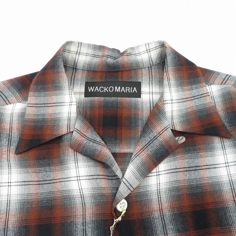 WACKOMARIA | ワコマリア OMBRE CHECK OPEN COLLAR SHIRT L/S 長袖シャツ 26SS-WMS-OC11 ブラウン サイズ：M【瀬戸大橋店】