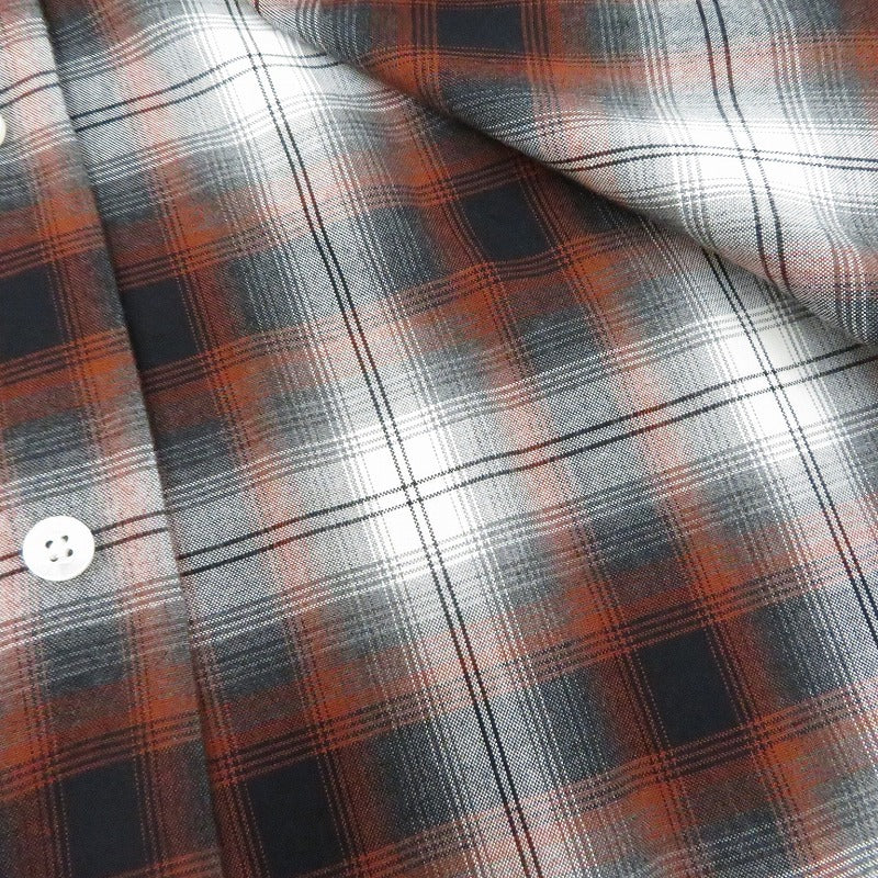 WACKOMARIA | ワコマリア OMBRE CHECK OPEN COLLAR SHIRT L/S 長袖シャツ 26SS-WMS-OC11 ブラウン サイズ：M【瀬戸大橋店】