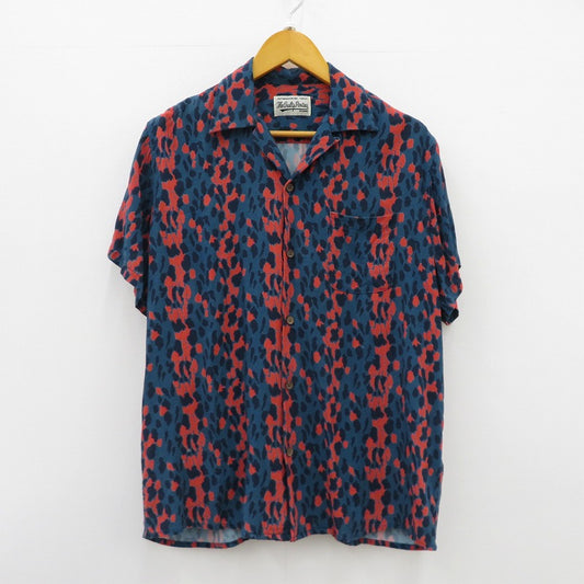 WACKOMARIA | ワコマリア LEOPARD HAWAIIAN SHIRT その他トップス 19SSE-WMS-HI02 ネイビー サイズ：M【瀬戸大橋店】