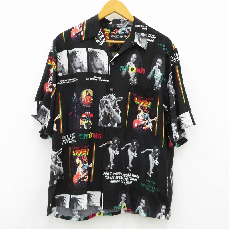 WACKOMARIA | ワコマリア BOB MARLEY その他トップス アロハ ブラック サイズ：M【瀬戸大橋店】