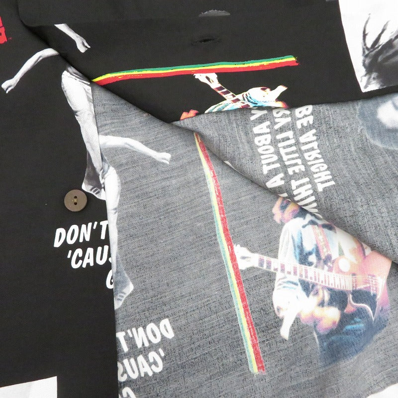 WACKOMARIA | ワコマリア BOB MARLEY その他トップス アロハ ブラック サイズ：M【瀬戸大橋店】