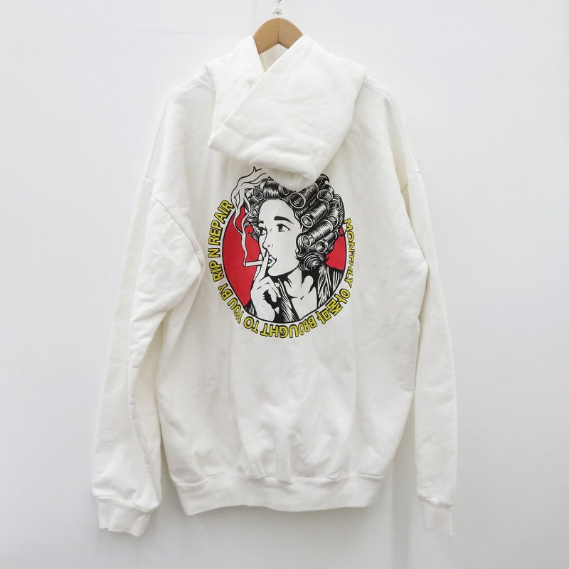 パーカー RIPNRPR ホワイト サイズ：XL【瀬戸大橋店】