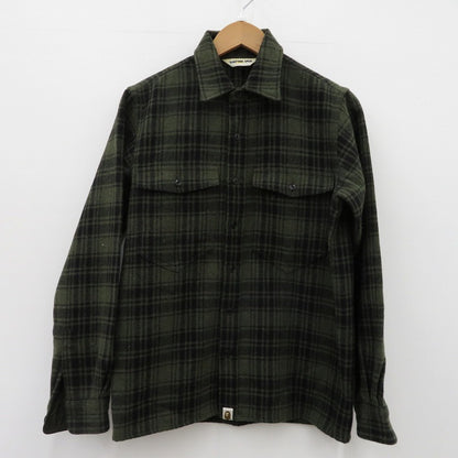 A BATHING APE | アベイシングエイプ 長袖シャツ カーキ サイズ：M【瀬戸大橋店】