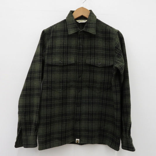 A BATHING APE | アベイシングエイプ 長袖シャツ カーキ サイズ：M【瀬戸大橋店】