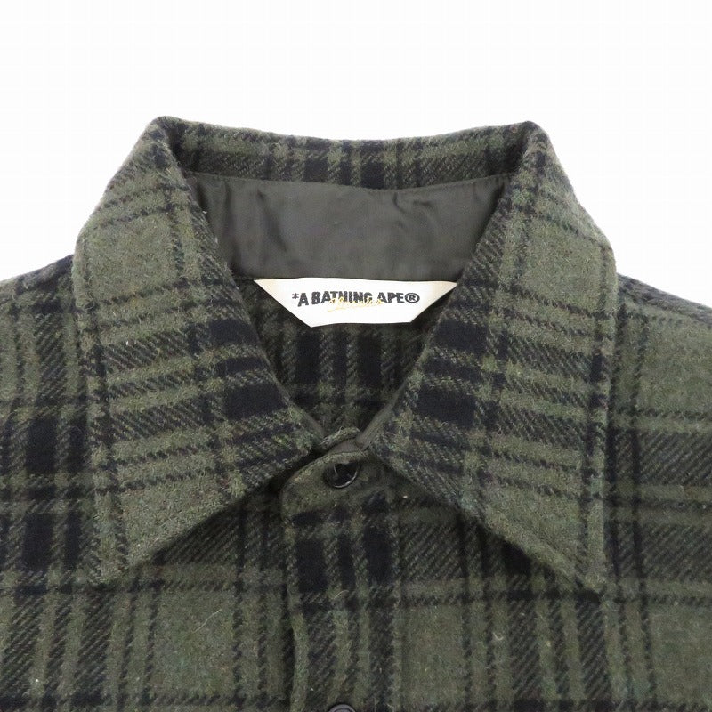 A BATHING APE | アベイシングエイプ 長袖シャツ カーキ サイズ：M【瀬戸大橋店】