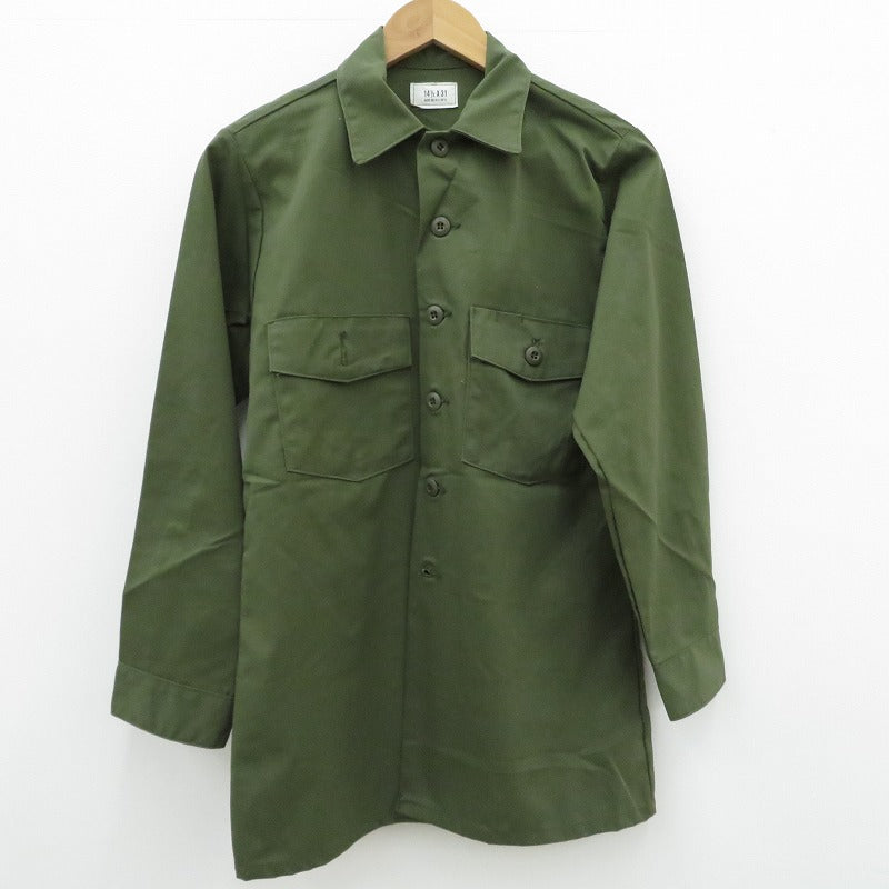 MILITARY衣料 | ミリタリーイリョウ US ARMY UTILITY SHIRTS 長袖シャツ サイズ:14 1/2×31　年式:80’ カーキグリーン【瀬戸大橋店】